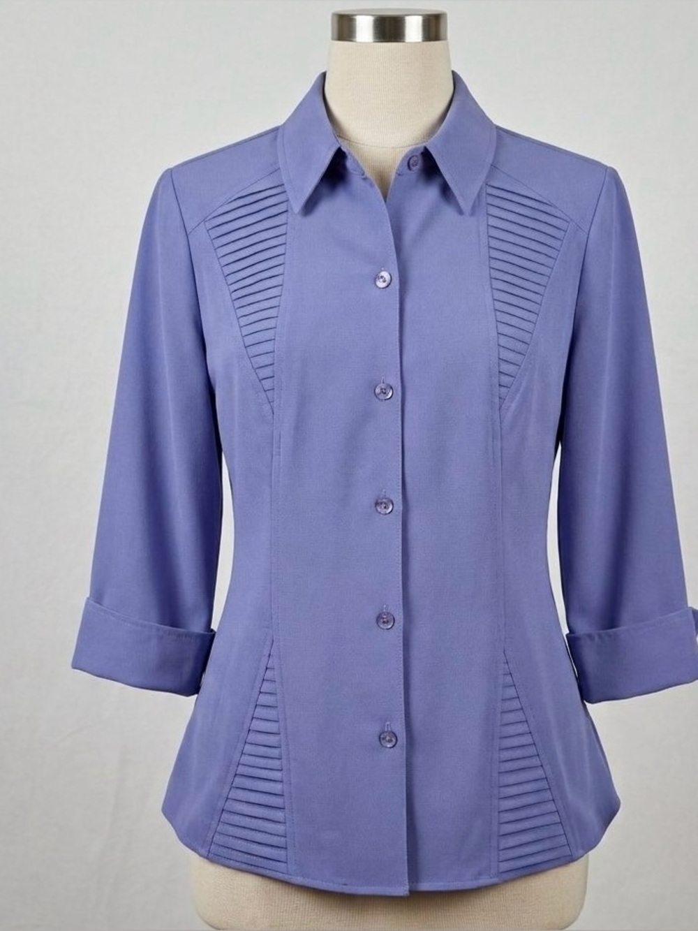 Vintage Kathy Che Periwinkle Blouse size 10